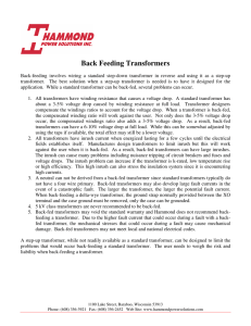 Back Feeding Transformers