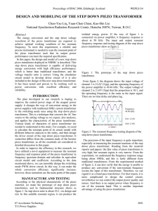 Design and Modeling of the Step Down Piezo Transformer