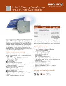 Prolec GE Step Up Transformers for Solar Energy Applications