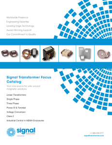 Signal Transformer Focus Catalog