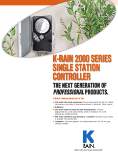 2000 Series Single Station Controller Product Specifications - K-Rain