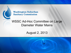 WSSC Ad-Hoc Committee on Large Diameter Water Mains August 2