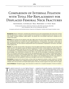 Comparison of Internal Fixation with Total Hip Replacement for