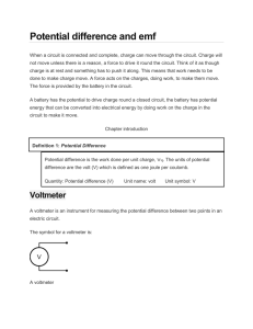 Potential difference and emf