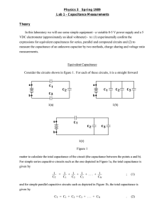 Physics 3 Spring 1989 Lab 1 - Capacitance Measurements Theory