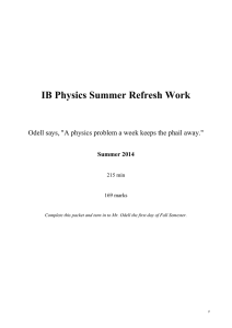 IB Physics Summer Refresh Work