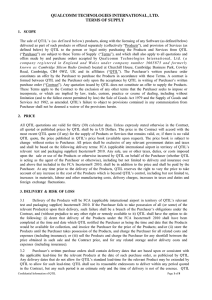 QUALCOMM TECHNOLOGIES INTERNATIONAL, LTD. TERMS OF