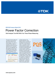 Film Capacitors - Power Factor Correction - Grid Analysis Tool