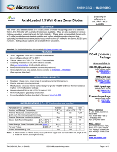 1N5913BG – 1N5956BG Axial-Leaded 1.5 Watt Glass Zener Diodes