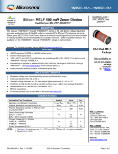 Silicon MELF 500 mW Zener Diodes