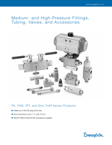 Medium- and High-Pressure Fittings, Tubing, Valves, and