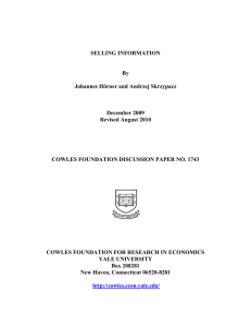 Selling Information - Cowles Foundation for Research in Economics