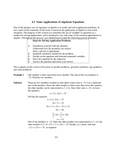 4.5 Some Applications of Algebraic Equations