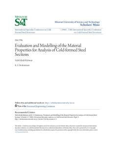 Evaluation and Modelling of the Material Properties