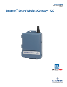 Manual: Emerson™ Smart Wireless Gateway 1420