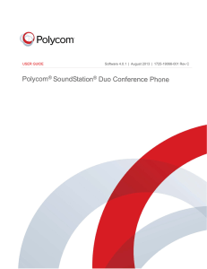 Polycom SoundStation Duo Conference Phone User Guide