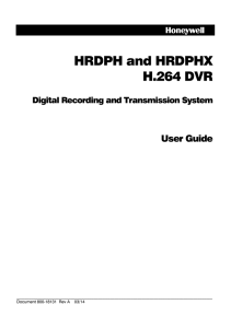HRDPH and HRDPHX H.264 DVR User Guide