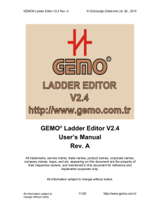 GEMO® Ladder Editor V2.4 User`s Manual Rev. A