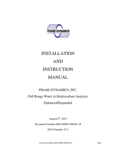installation and instruction manual