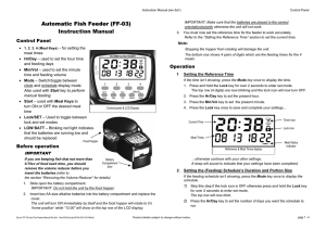 Automatic Fish Feeder (FF-03) Instruction Manual