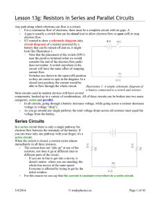 Lesson 13g: Resistors in Series and Parallel Circuits