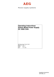 Operating Instructions Switch Mode Power Supply DC 3000 CAN