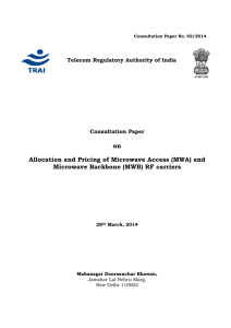 on Allocation and Pricing of Microwave Access (MWA) and