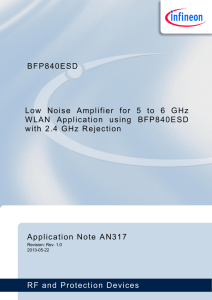 AN316 Low Noise Amplifier for 5 to 6 GHz WLAN using BFP840ESD