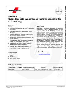 FAN6208 Secondary-Side Synchronous Rectifier Controller for LLC