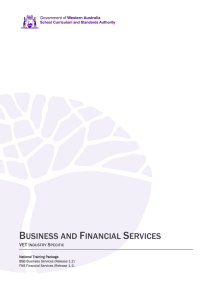 Business and Financial Services Syllabus - WACE
