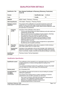 NZ Certificate in Pharmacy (Pharmacy Technician) Level 5