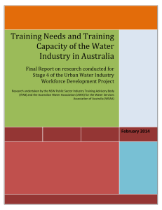 Training Needs and Training Capacity of the Water Industry in