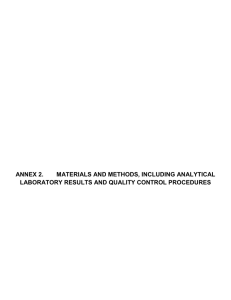 Analytical Laboratory Report