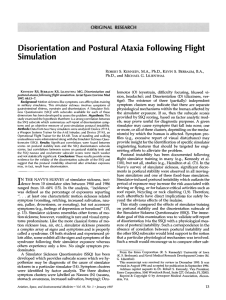Disorientation and Postural Ataxia Following Flight Simulation