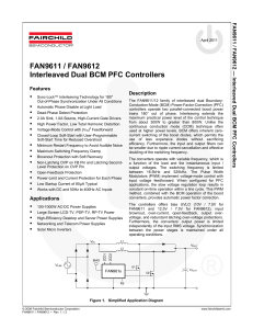 FAN9611 / FAN9612 Interleaved Dual BCM PFC Controllers