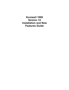 Installation and New Features - Kurzweil Educational Systems