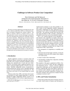 Challenges in Software Product Line Composition