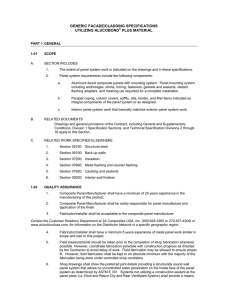 generic facade/cladding specifications