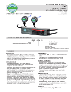 UVC Ultra Violet Germicidal Lights