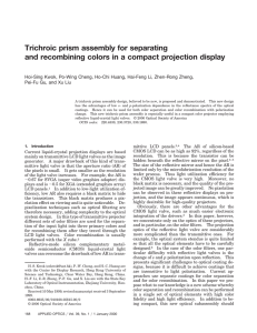 Trichroic prism assembly for separating and recombining colors in a