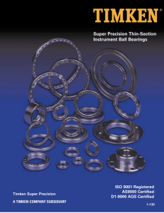 Super Precision Thin-Section Instrument Ball Bearings Catalog