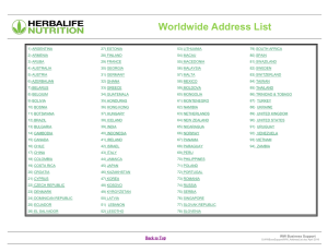 Worldwide Address List