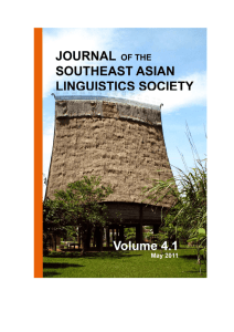 jseals 4-1 2011 - Journal of the Southeast Asian Linguistics Society