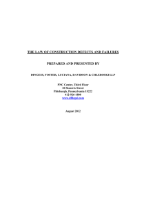 The Law of Construction Defects and Failures Chapter