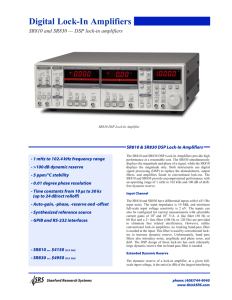 DSP Lock-In Amplifiers - Stanford Research Systems