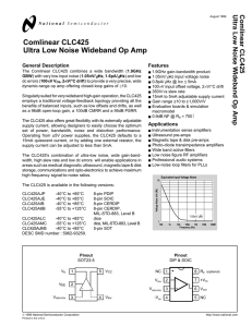 Comlinear CLC425 Ultra Low Noise Wideband Op Amp