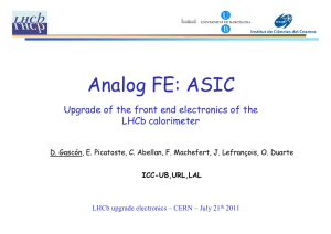 Analog FE: ASIC - Indico
