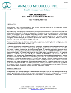 Amplifier Modules, Application/Operating Notes