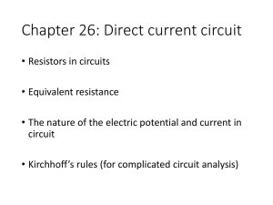 Chapter 26: Direct current circuit