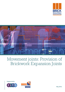 Movement joints: Provision of Brickwork Expansion Joints